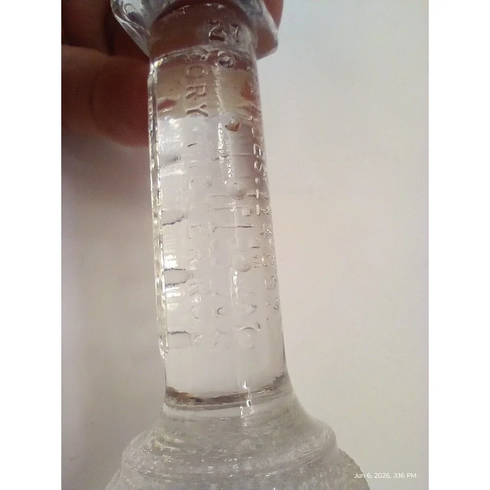 Clear GLASS COFFEE FILTER  w/ Textured Bulb Section,  6 in Long. Beautiful!